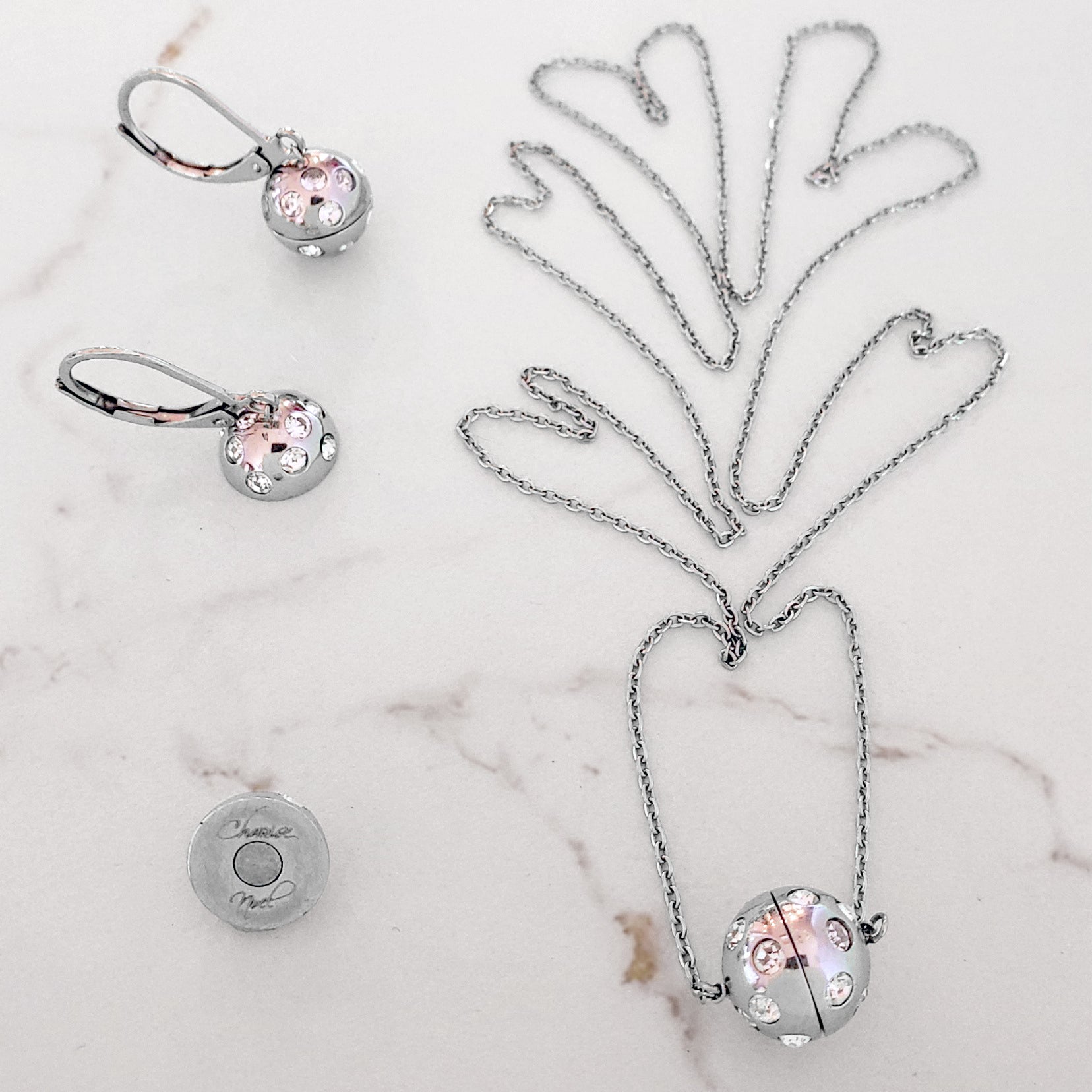 A Complete Set: Necklace, Earrings & Ball Ending