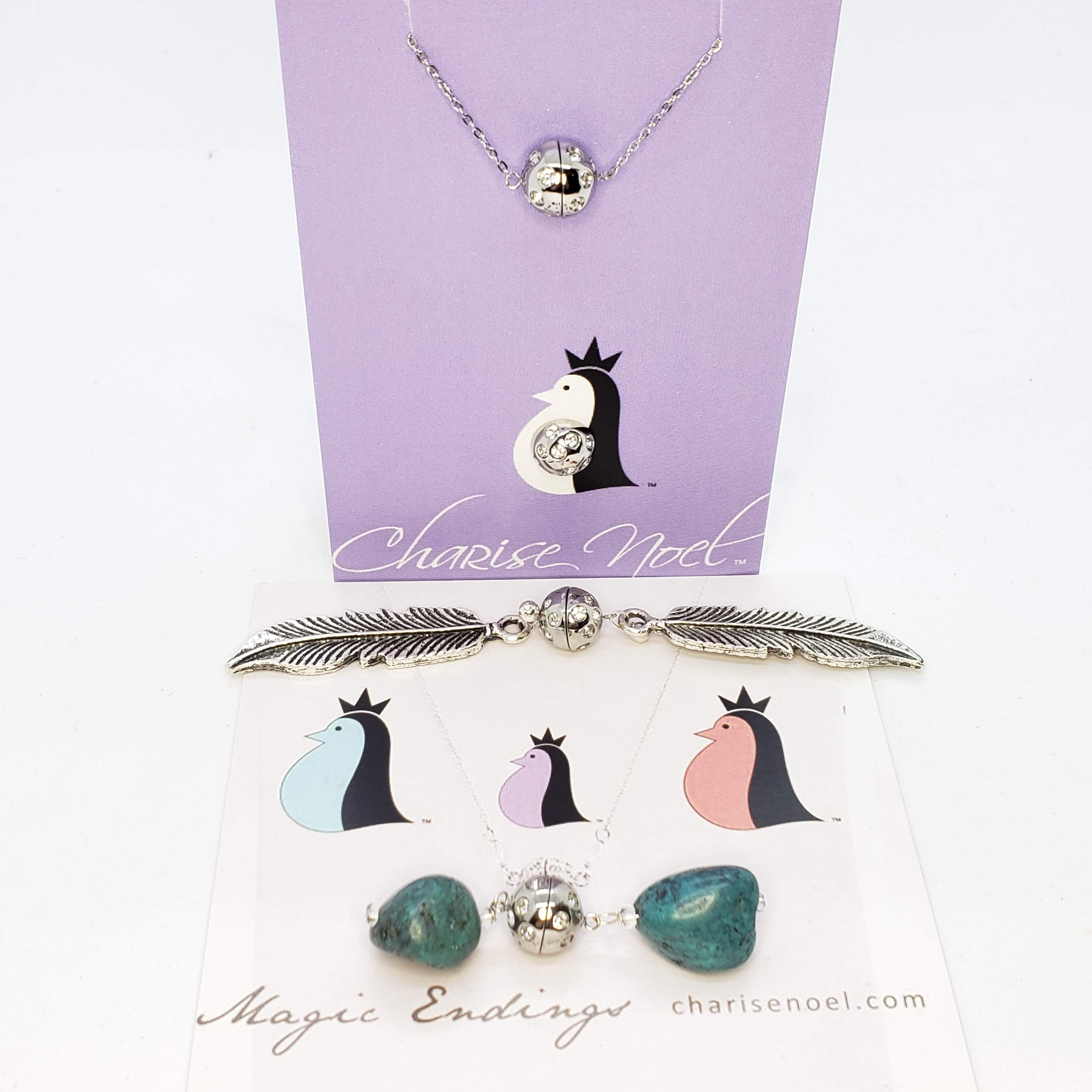 Feather Set with Stone Ending and Magic Necklace